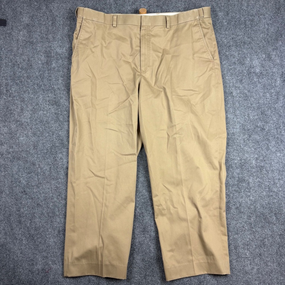 LL Bean Comfort Waist Chinos Mens 42 Khaki Tan Cotton Straight Leg Pants 262555
